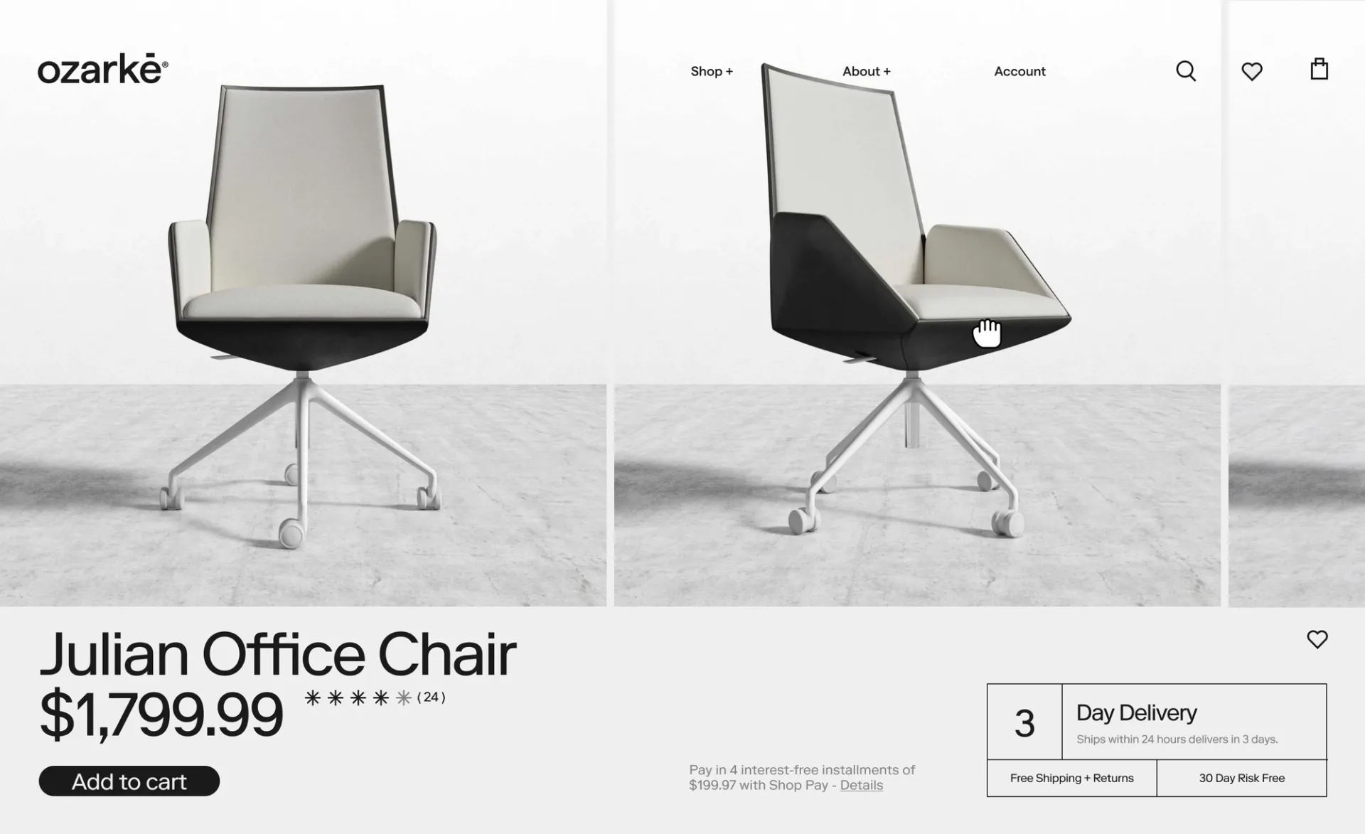 Ozarké Product Detail Page Hero