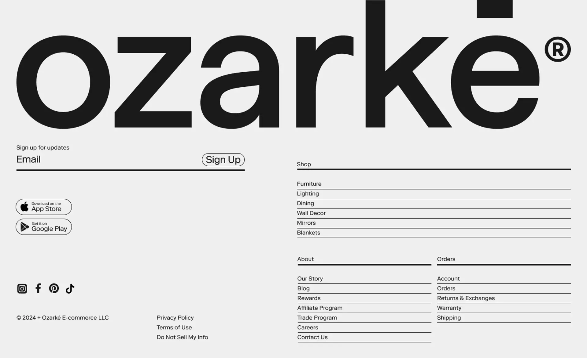 Ozarké Footer