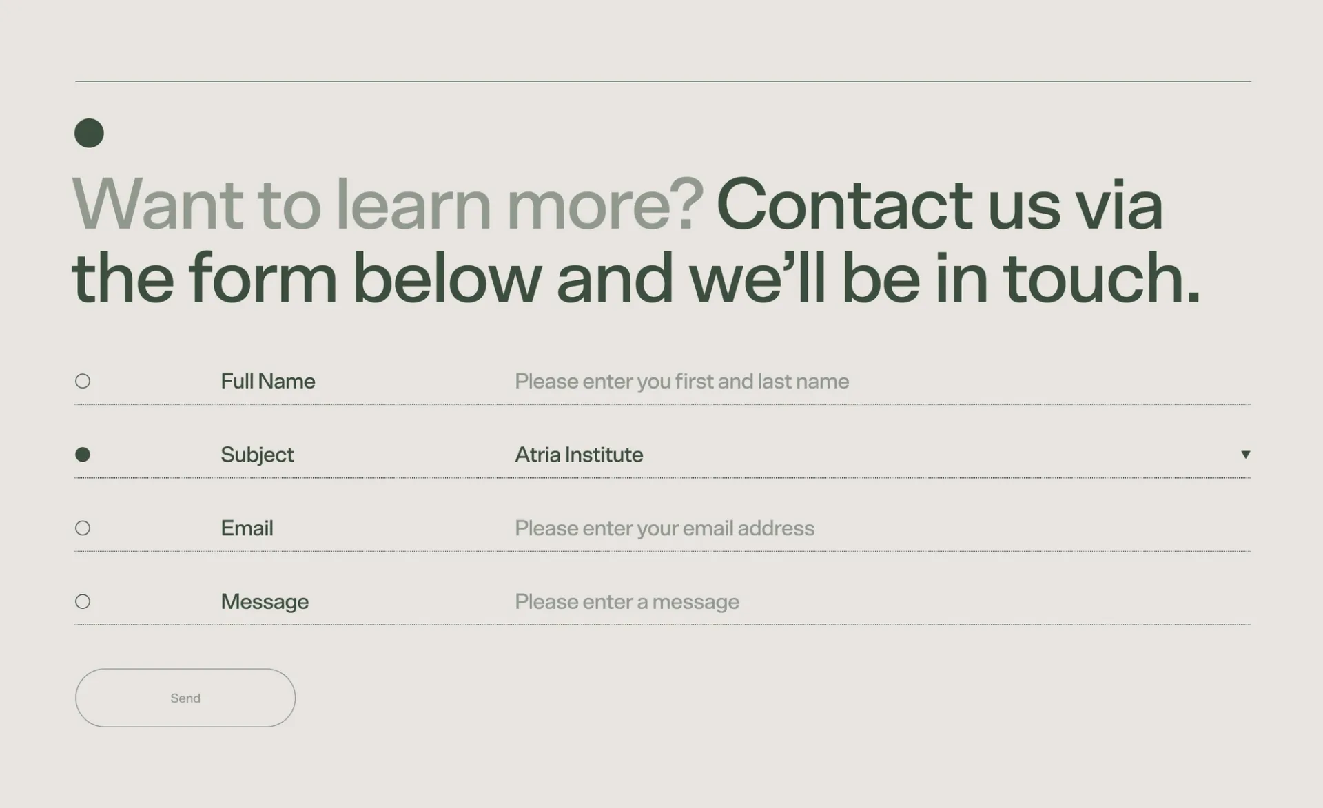 Atria Contact Form