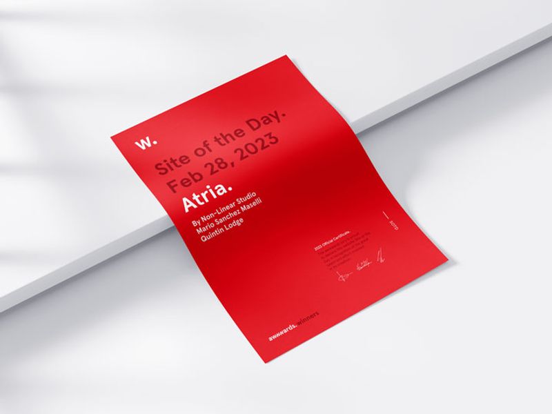 Atria Site of the Day Awwwards