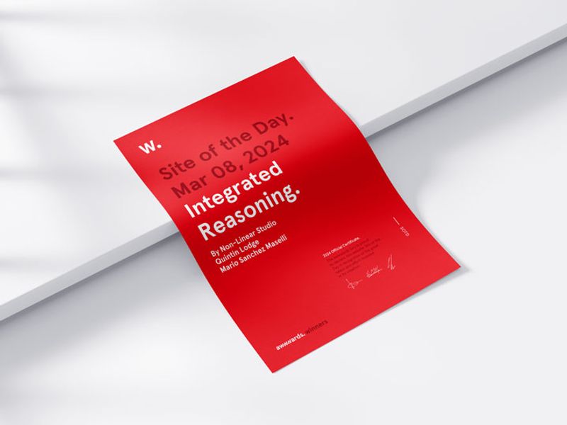 Integrated Reasoning Site of the Day Awwwards