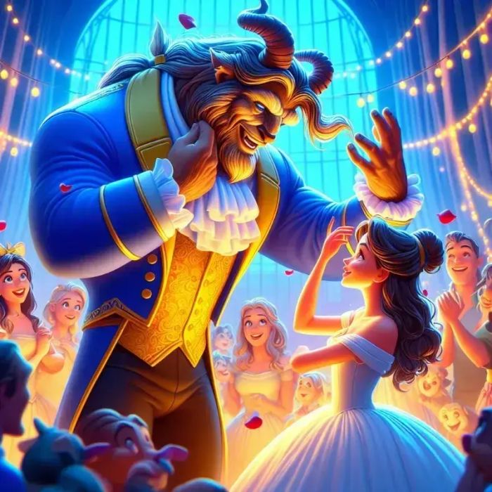 Beauty and the Beast illustration children classic tale