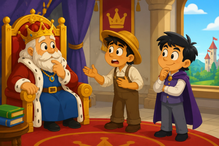 King with the farmer and Oliver