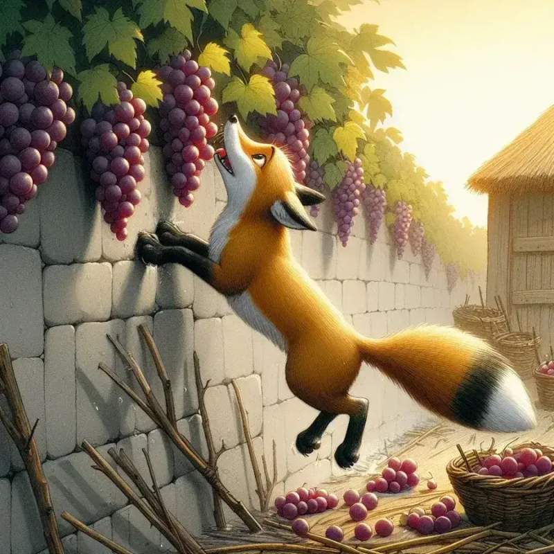 The Hungry Fox and the Sour Grapes