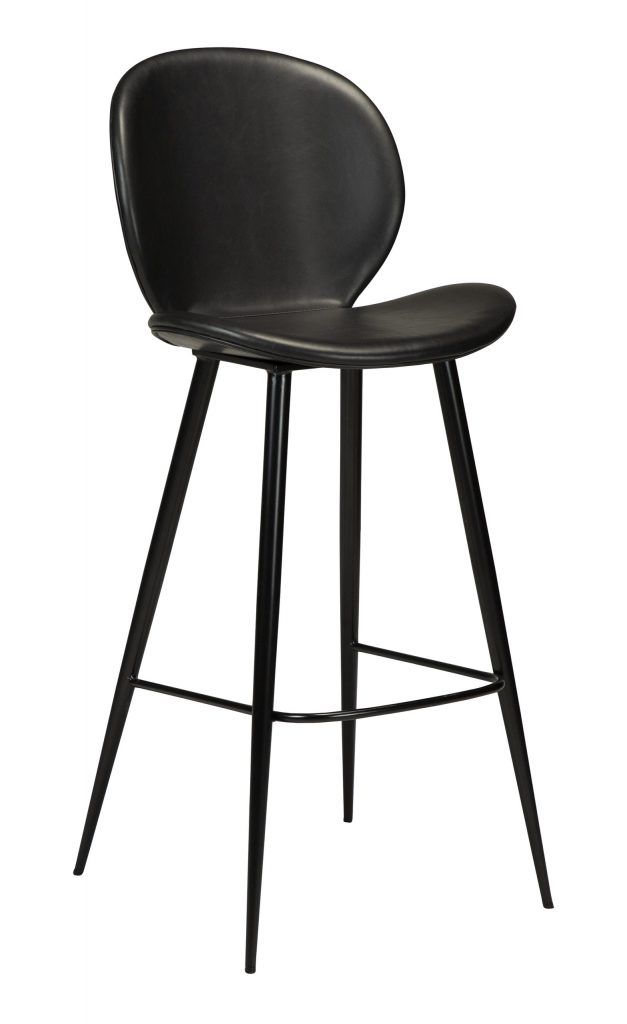 Barová židle vysoká CLOUD Vintage black art. leather with round black legs