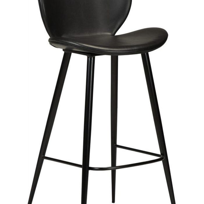 Barová židle vysoká CLOUD Vintage black art. leather with round black legs