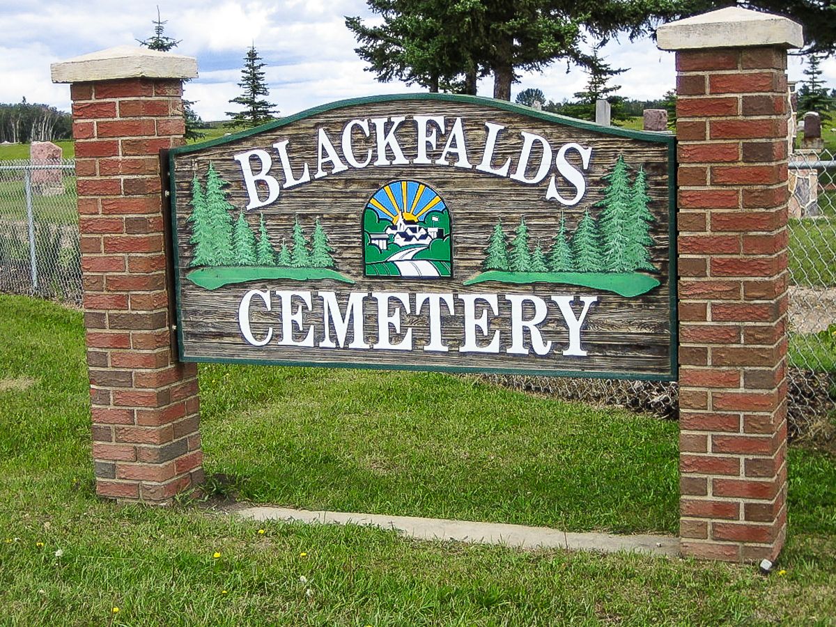 Blackfalds Cemetery Restored Sign