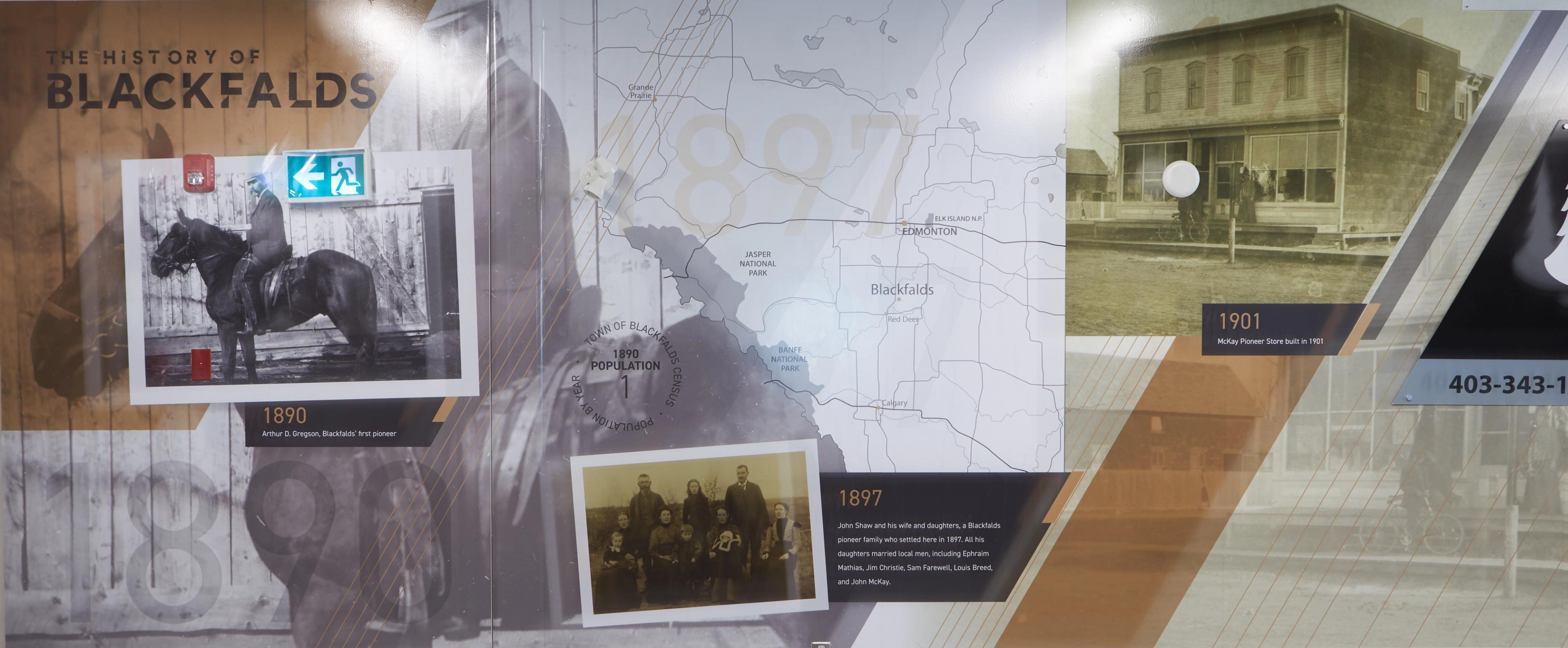 This mural is located within the Eagle Builders arena on the upper level