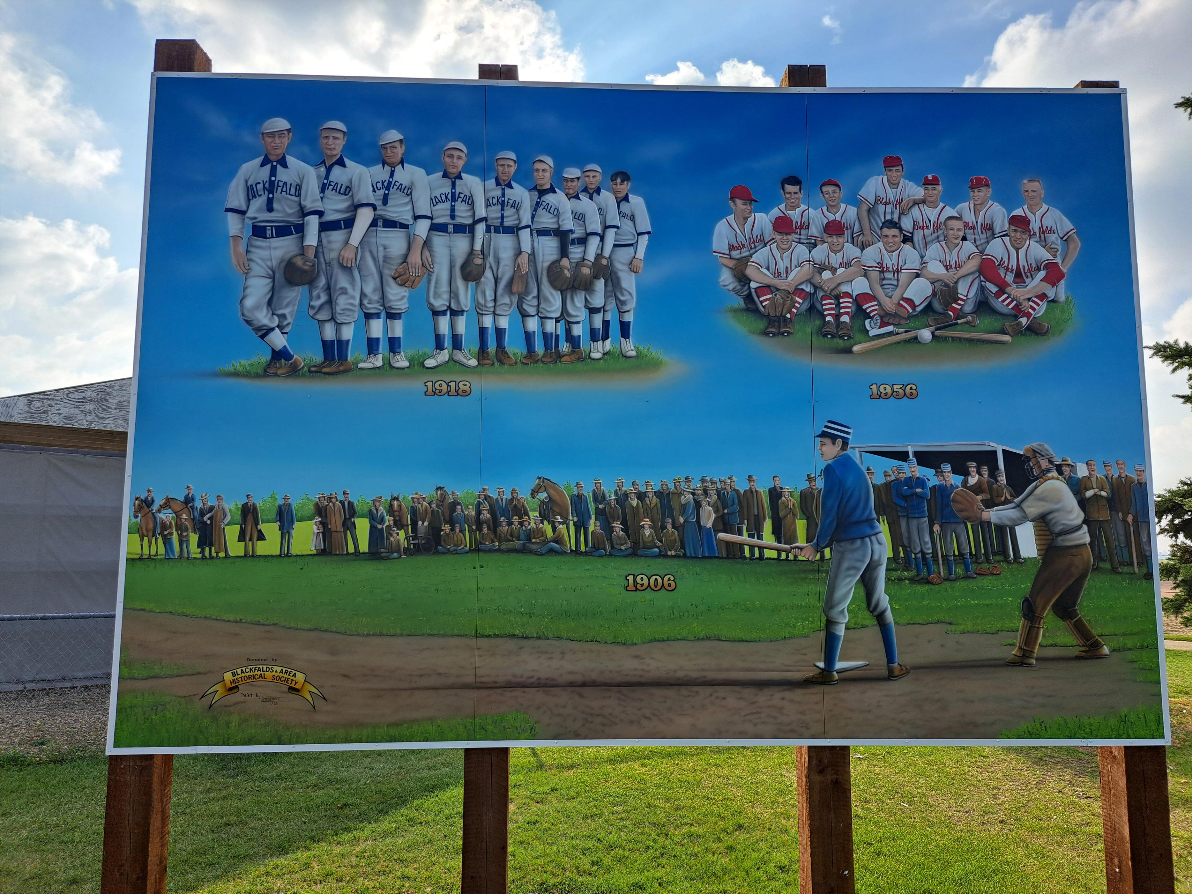 Baseball mural in Sterling Industries Sports Park