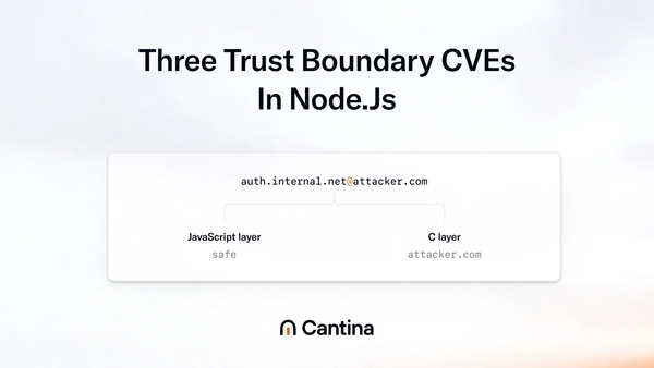 Cantina Research: Three Trust Boundary CVEs in Node.js
