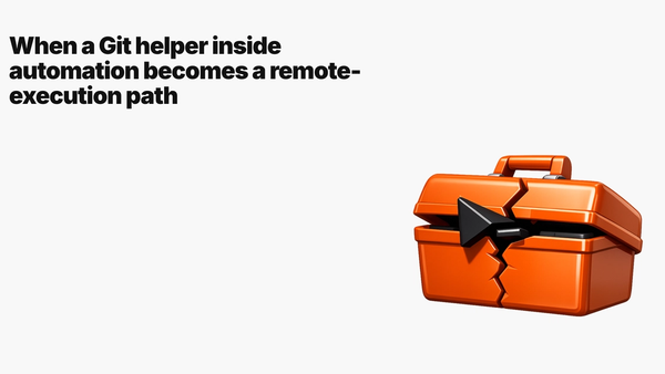 When a Git helper inside automation becomes a remote-execution path