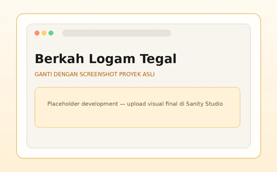 Tampilan website e-commerce Berkah Logam Tegal