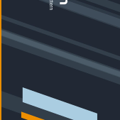 CodeLand brand pattern with blue and orange slashes: Rotated 90°