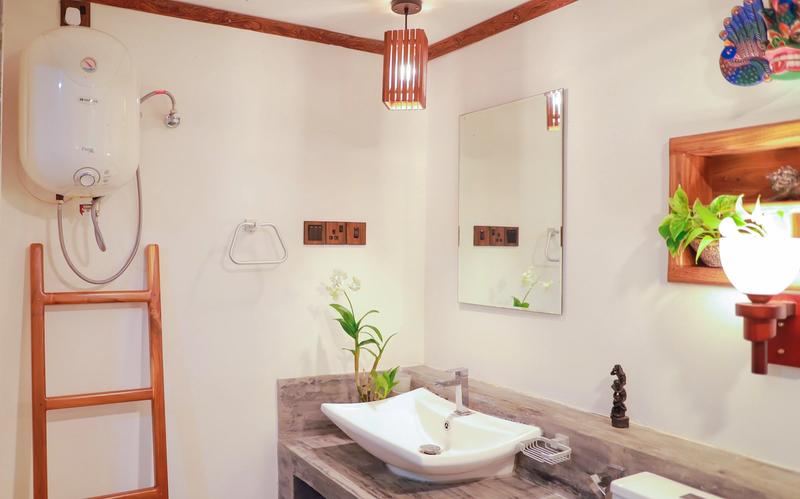 Modern ensuite bathroom with hot water shower.