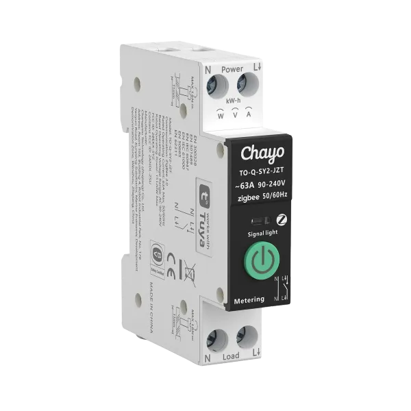 Interruptor magnetotérmico inteligente Tongou TO-Q-SY2-163JZT Zigbee para carril DIN con monitorización energética