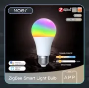 Bombilla inteligente MOES E27 Zigbee RGB regulable compatible con Alexa, Google Home y Home Assistant