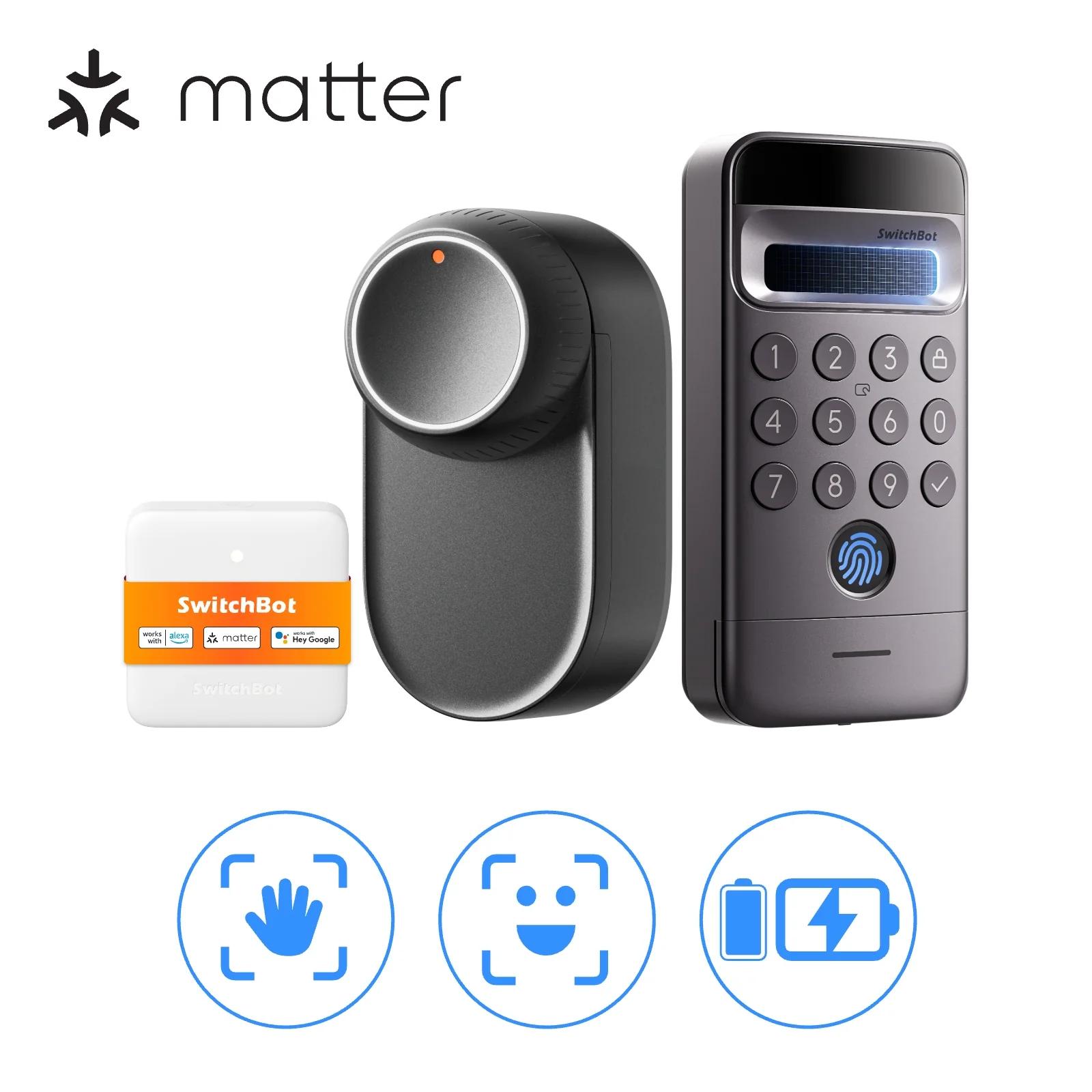 SwitchBot Lock Ultra Vision Pro Combo con cerradura inteligente, lector de huella y cámara integrada