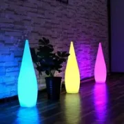 Lámpara de pie exterior impermeable con forma de gota de agua y luz RGB de 16 colores