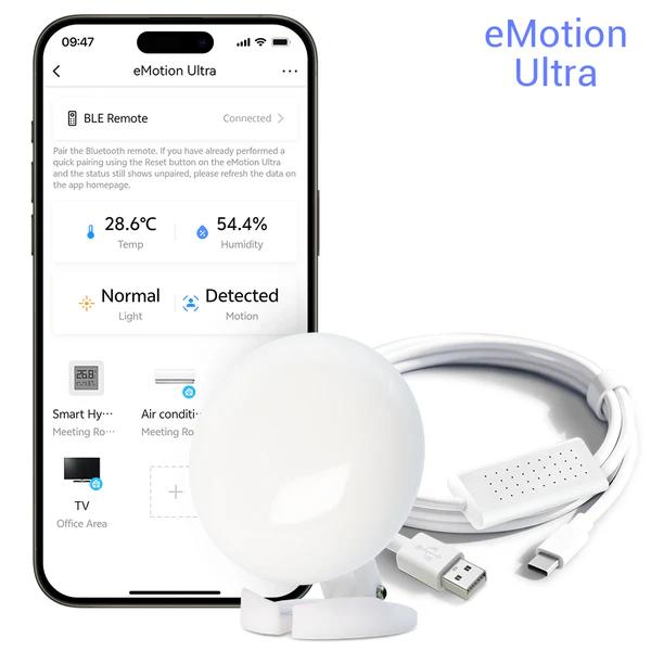LinknLink eMotion Ultra sensor de presencia mmWave 60GHz con detección por zonas para Home Assistant