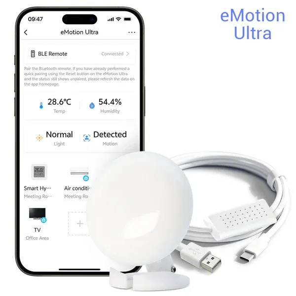 LinknLink eMotion Ultra sensor de presencia mmWave 60GHz con detección por zonas para Home Assistant