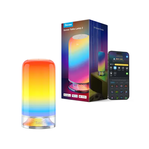 Govee Table Lamp 2 H6022 smart RGBICWW lamp with Matter, WiFi and Bluetooth