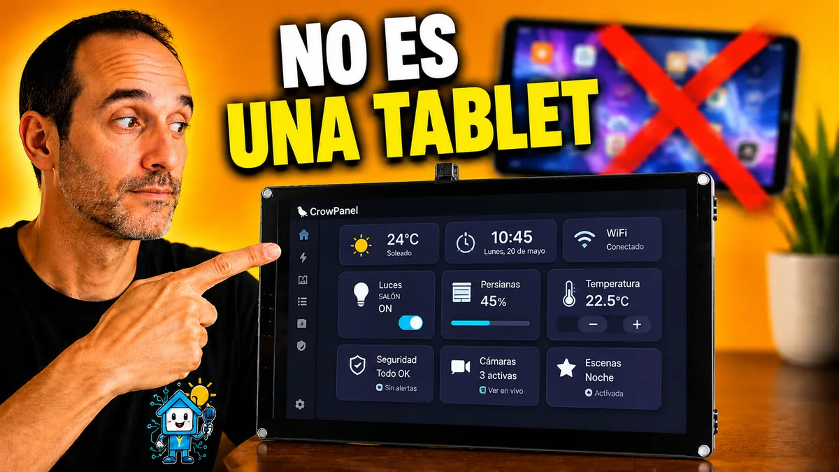 CrowPanel ESP32-P4 con Home Assistant: pantalla, sensores, notificaciones, dashboard y asistente de voz