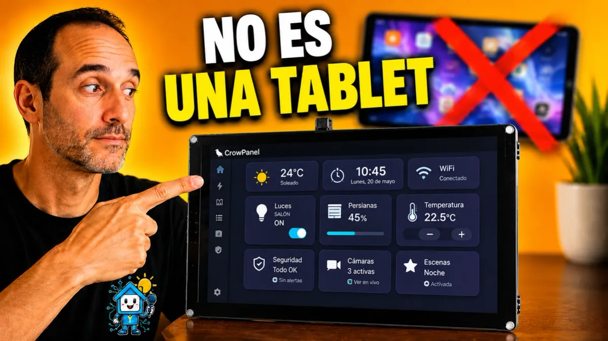 CrowPanel ESP32-P4 con Home Assistant: pantalla, sensores, notificaciones, dashboard y asistente de voz