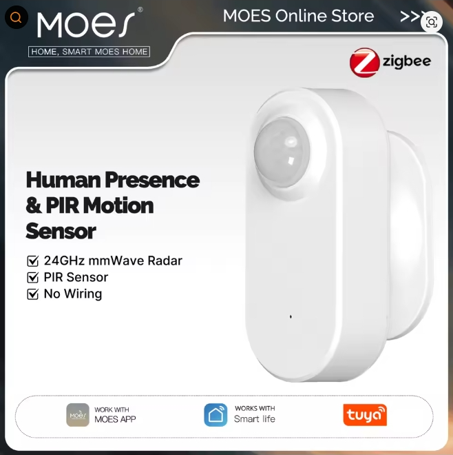 Sensor de presencia humana MOES ZigBee mmWave 24GHz