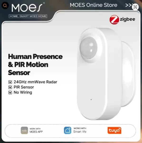 Sensor de presencia humana MOES ZigBee mmWave 24GHz