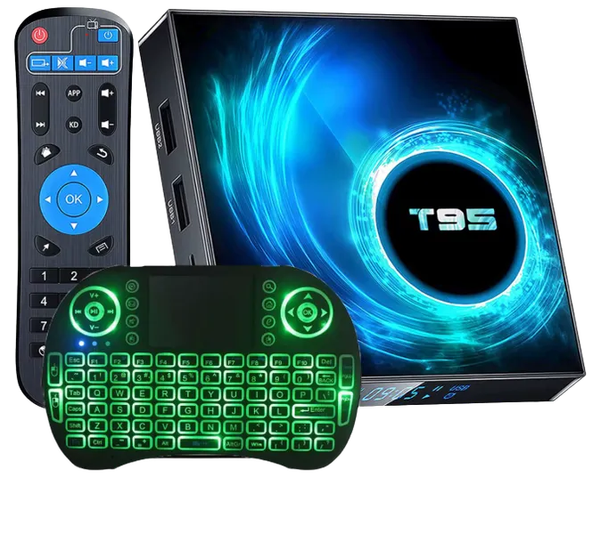 TV Box Android IOTWE T95 Plus con mando y Android TV integrado