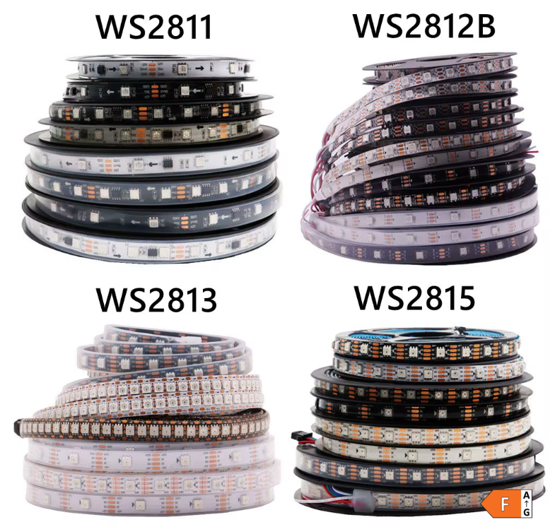 Tira LED RGB direccionable WS2811 WS2812B WS2813 WS2815 SMD5050 para WLED y Home Assistant