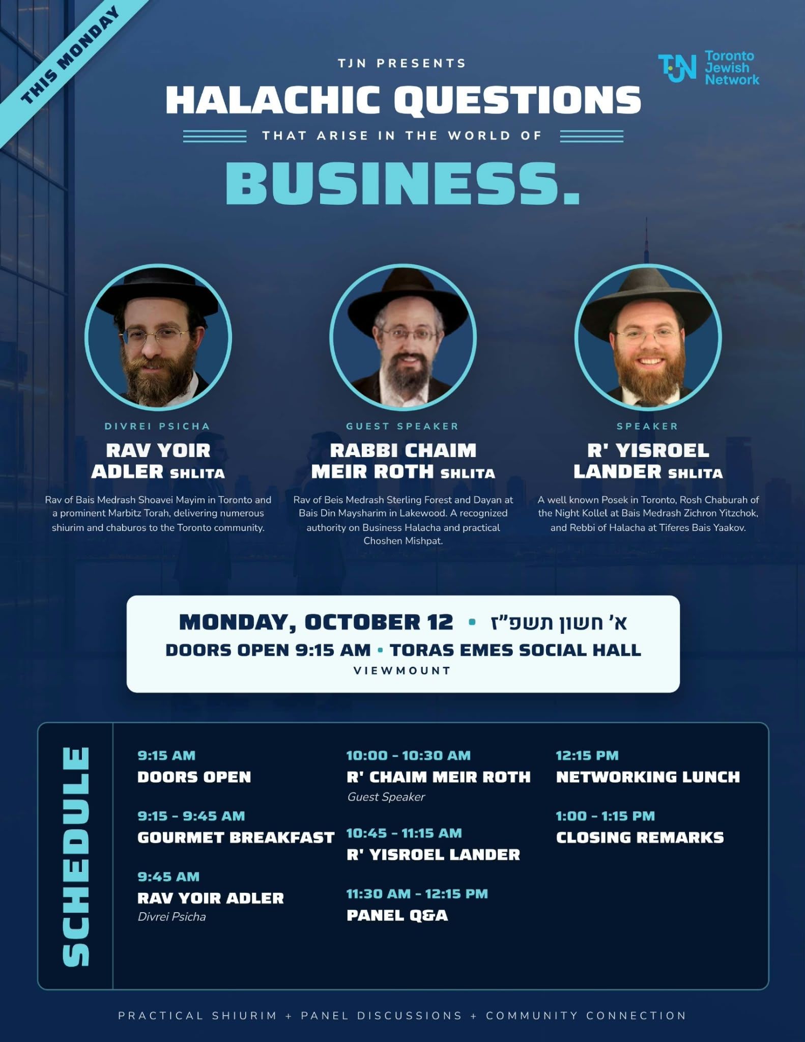 TJN x H3 Halacha in Business Event