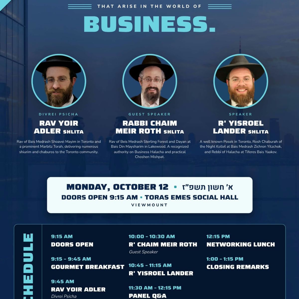 TJN x H3 Halacha in Business Event