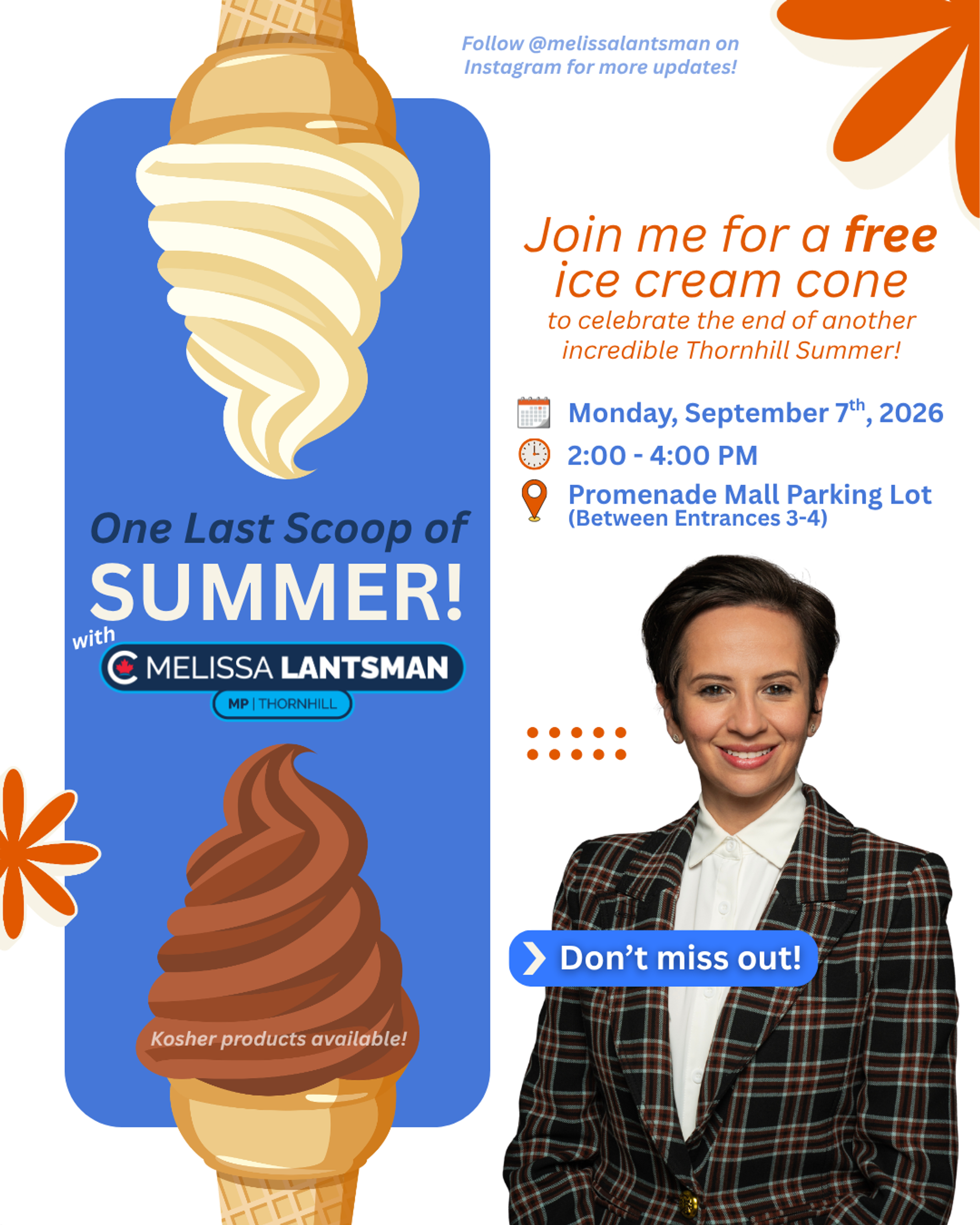 One Last Scoop of Summer! Free Ice Cream! flyer