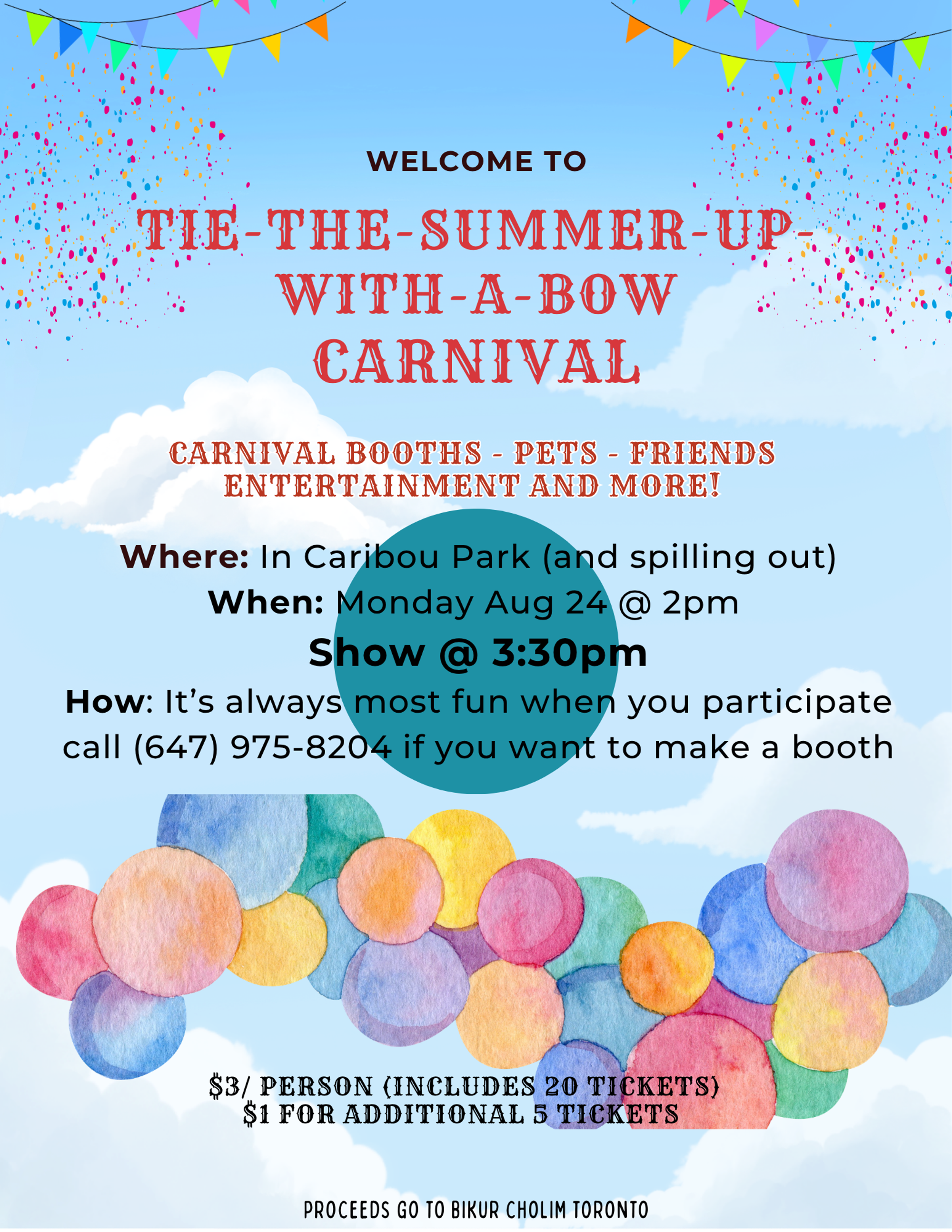 The Summer-Up with a Bow Carnival! flyer