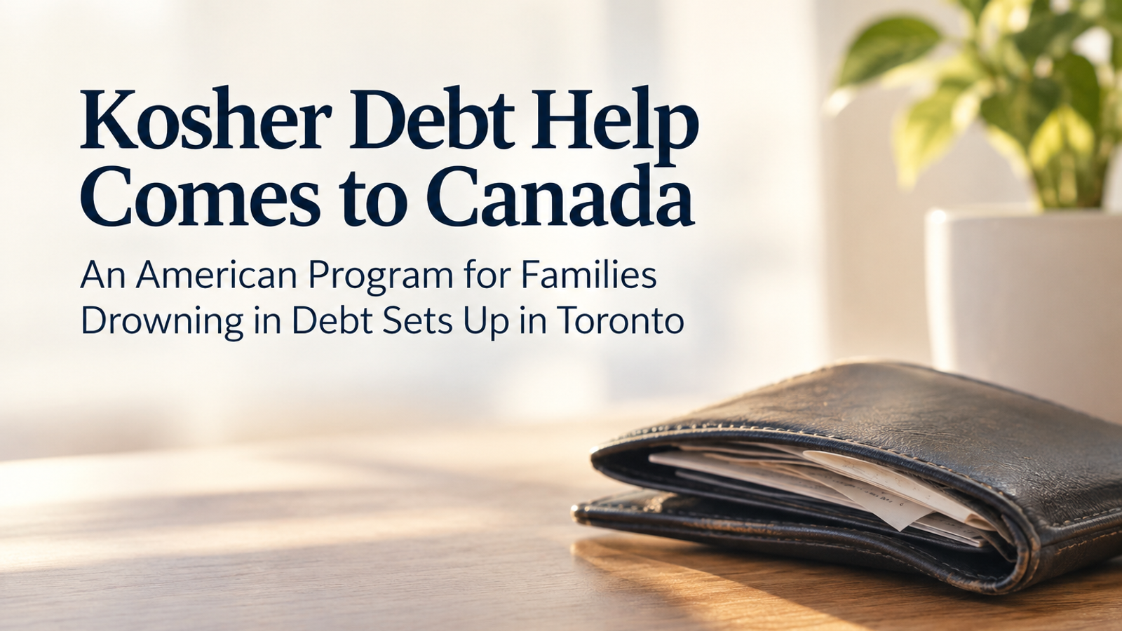 Kosher Debt Help Comes to Canada: An American Program for Families Drowning in Debt Sets Up in Toronto