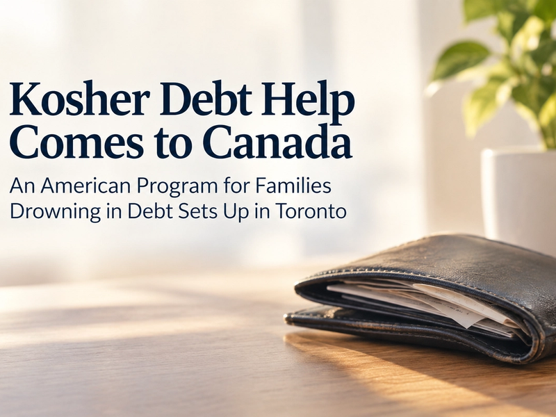 Kosher Debt Help Comes to Canada: An American Program for Families Drowning in Debt Sets Up in Toronto