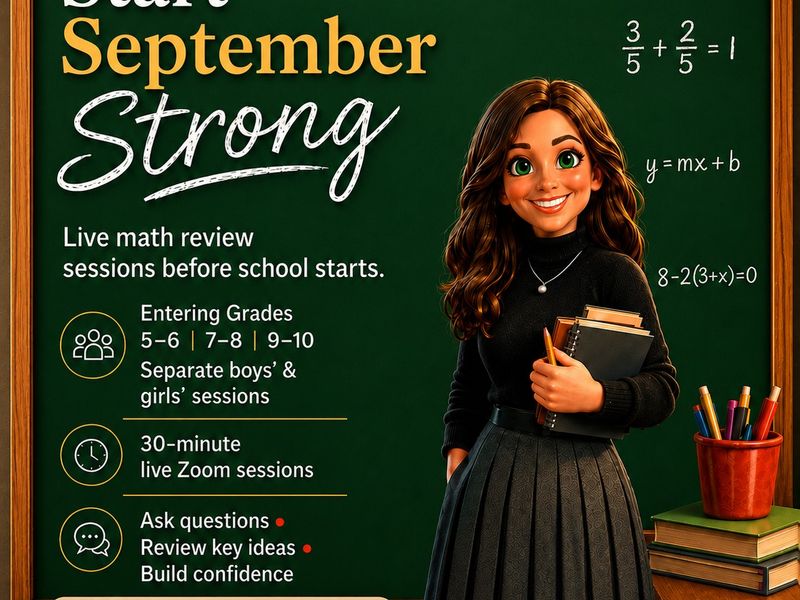 Start September Strong — FREE math review clinics — 2 Weeks Only!