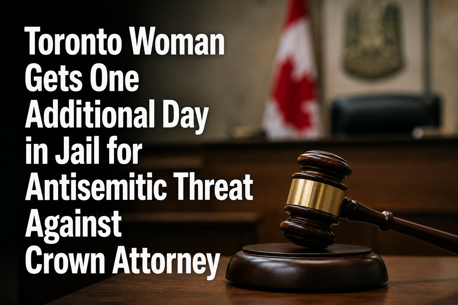Toronto Woman Gets One Additional Day in Jail for Antisemitic Threat Against Crown Attorney