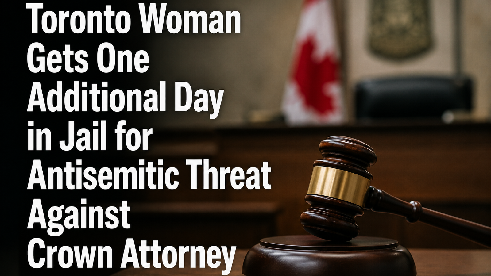 Toronto Woman Gets One Additional Day in Jail for Antisemitic Threat Against Crown Attorney
