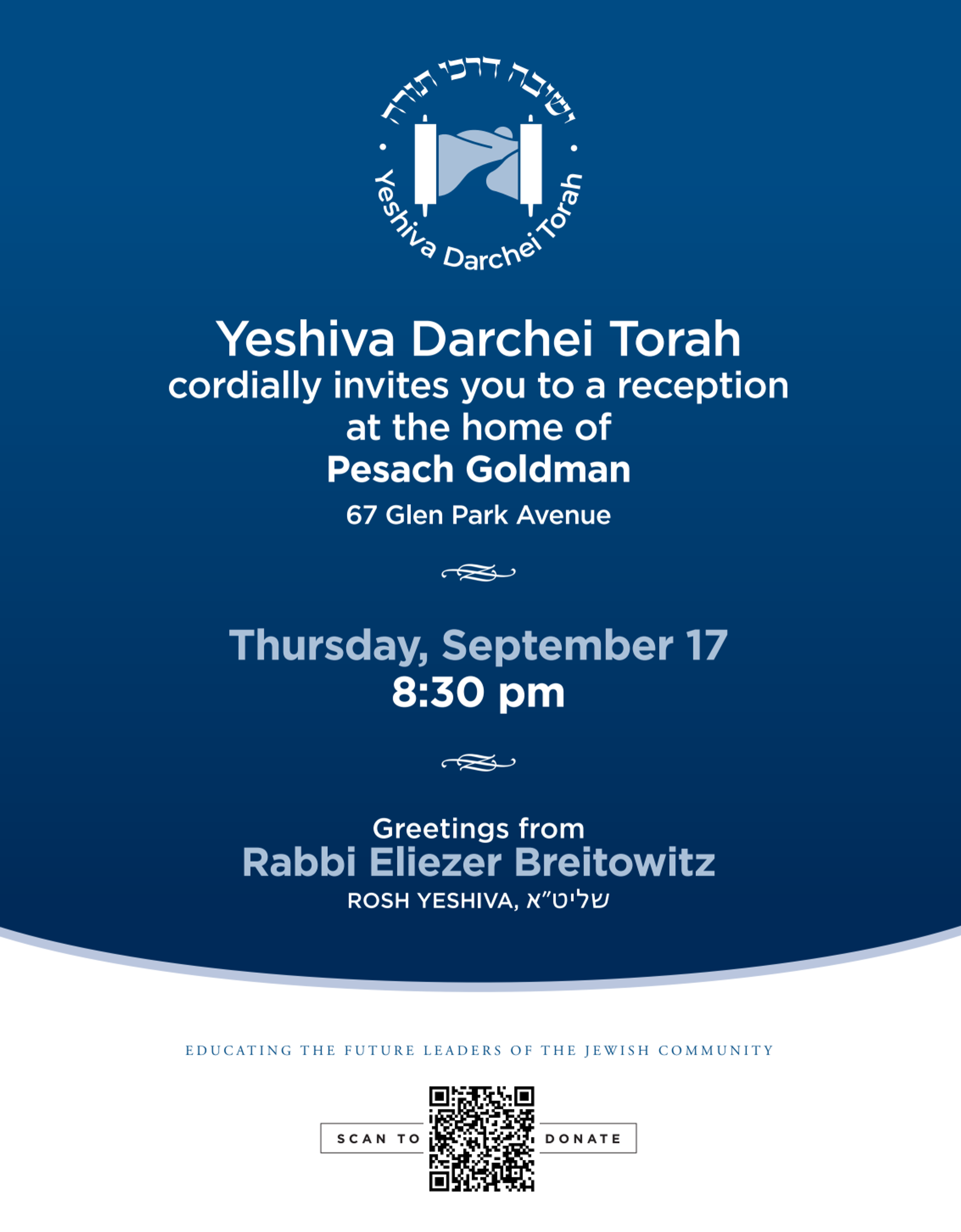 Darchei Parlour Meeting flyer