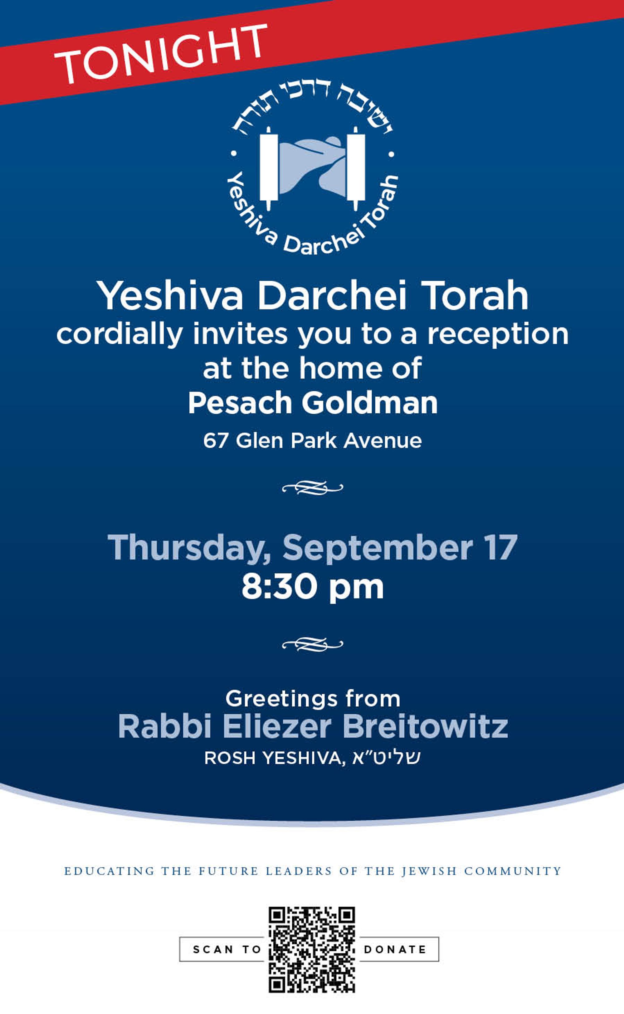 Darchei Parlour Meeting flyer