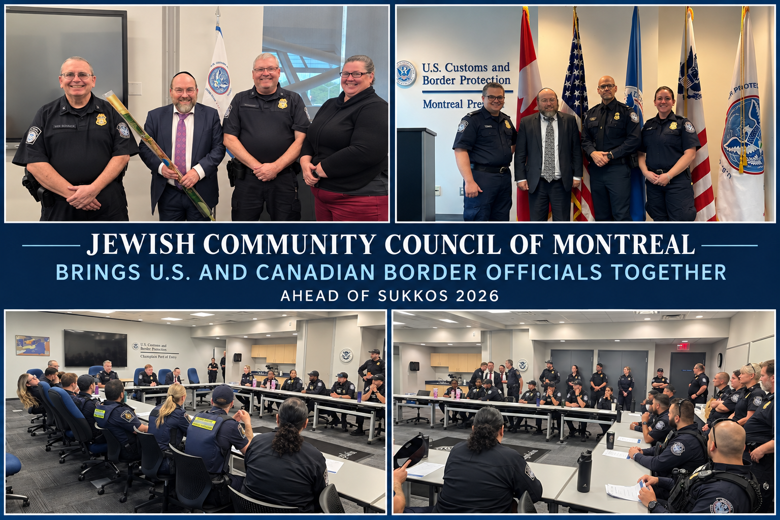 Ahead of Sukkos, Jewish Community Council of Montreal Briefs 50+ U.S. and Canadian Border Officials