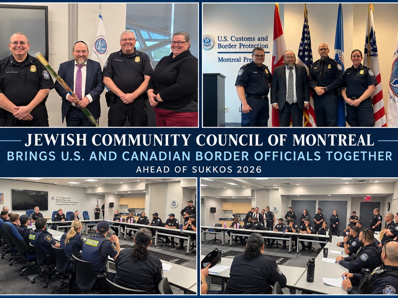Ahead of Sukkos, Jewish Community Council of Montreal Briefs 50+ U.S. and Canadian Border Officials