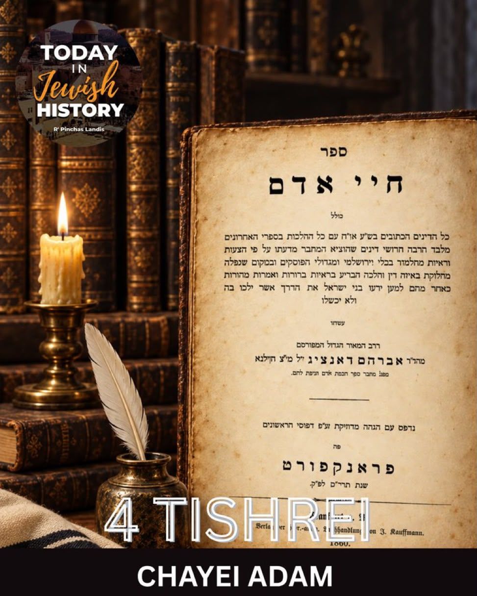 On this day in Jewish History: Chayei Adam