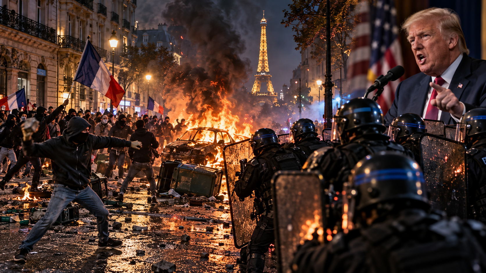 France Rocked by Violent Unrest: Nearly 6,900 Arrested as Trump Blames Mass Immigration