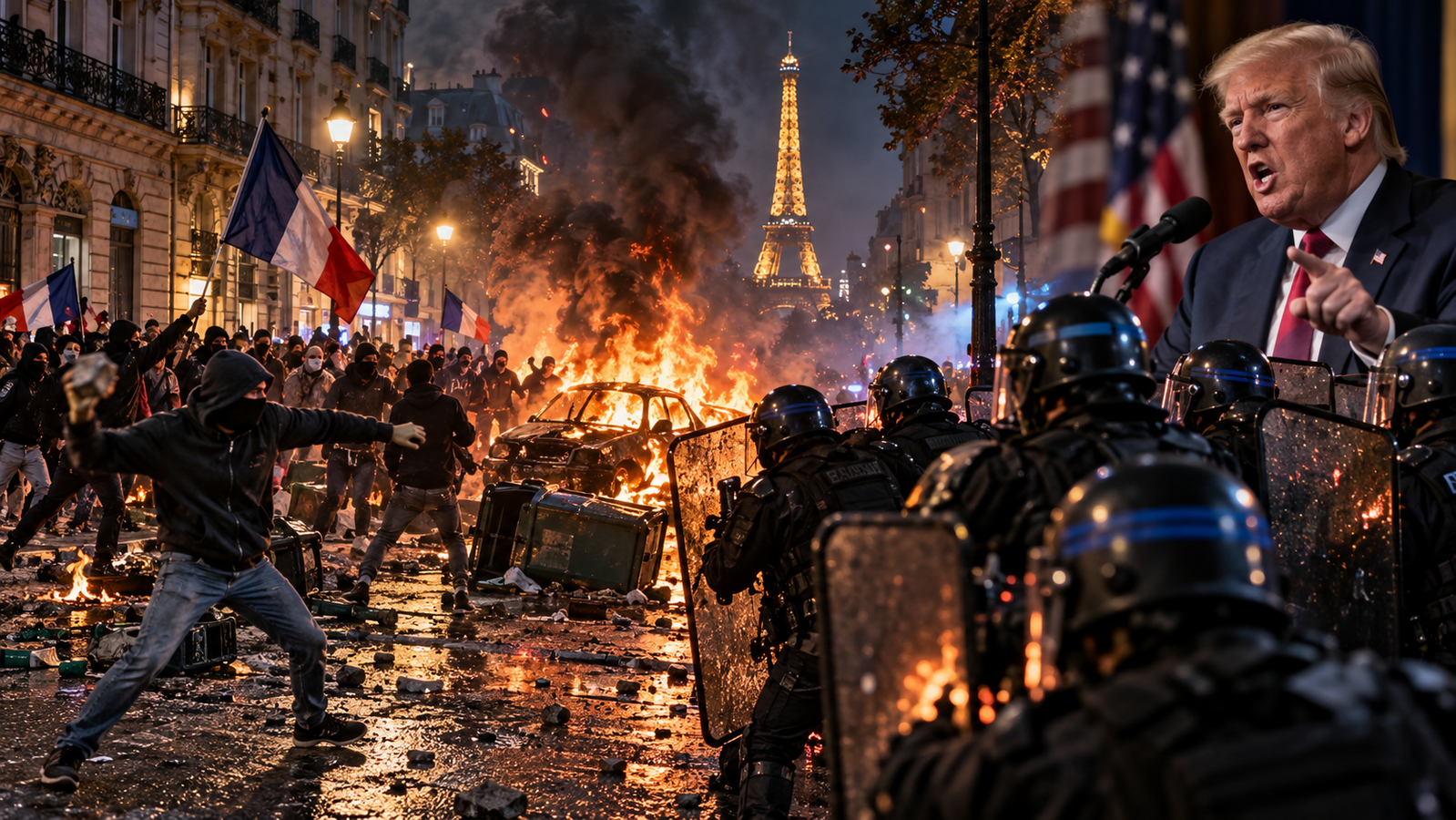 France Rocked by Violent Unrest: Nearly 6,900 Arrested as Trump Blames Mass Immigration