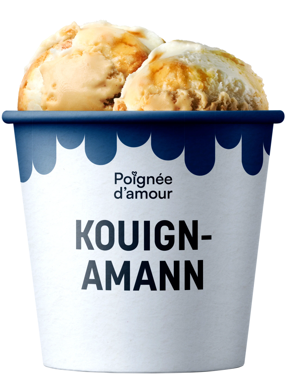 Pot de glace artisanale Poignée d'Amour parfum Kouign-amann