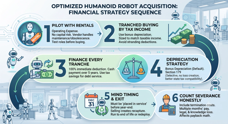 Financial strategy sequence of humanoid adoption