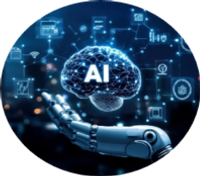 AI brain in robot hand